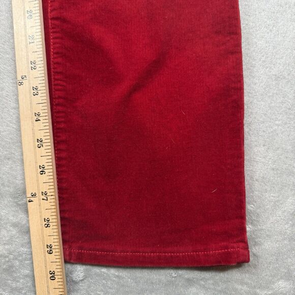 Talbots Pants Corduroy Women's Size 14 Red High-Waist Straight Leg Holiday Work - Picture 7 of 11